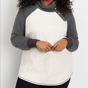 NWOT Maurices asymmetrical snapneck pullover
